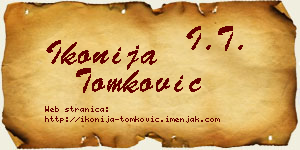 Ikonija Tomković vizit kartica